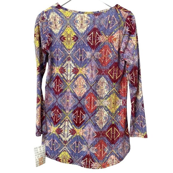 LULAROE Lynnae Top Size XS Tunic Tee Womens Boho Long Sleeve - Picture 4 of 7